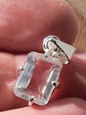 8.55ct Natural White Sapphire Pendant - 925 Sterling Silver Bail - Montana, USA